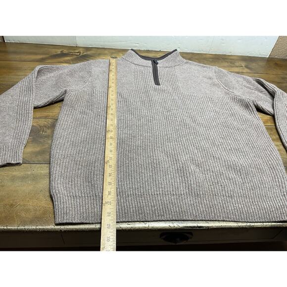 L.L. Bean Waterfowl Sweater Mens XL Merino Lambs Wool Ribbed Brown 237808 - Picture 6 of 11